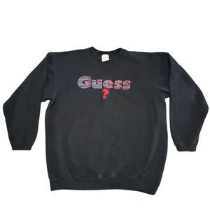 Vintage Y2K 90s GUESS Plaid Crewneck Sweatshirt Men’s Small Women’s Medium